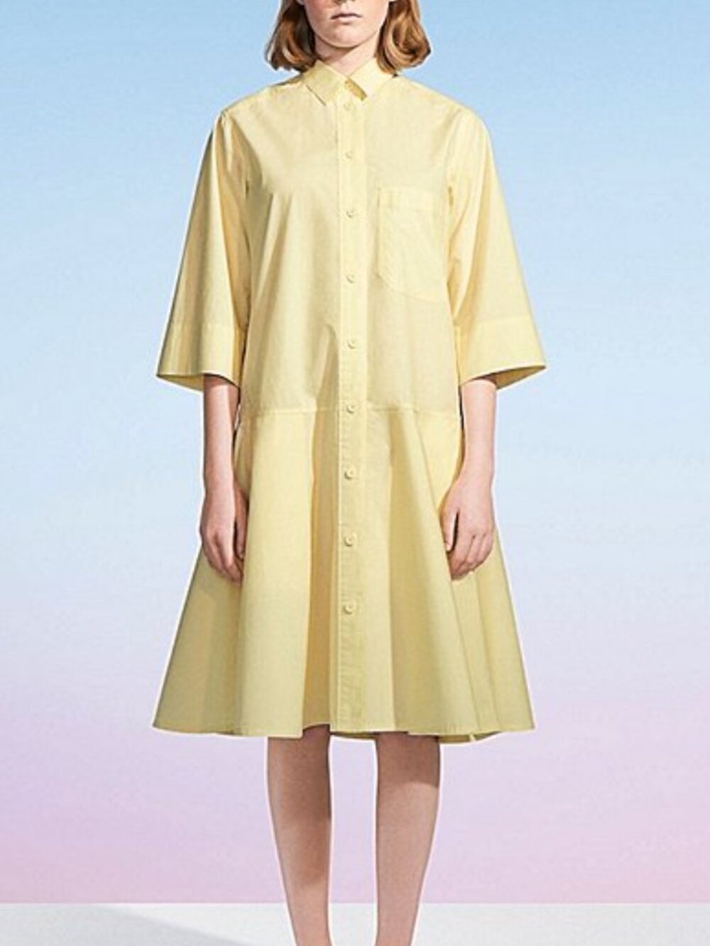 Dropped waist shirt dress